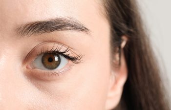 Macro photo of woman with beautiful eyes